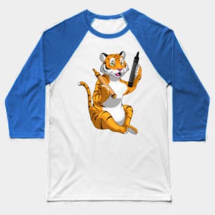 Tiger Pupil Crayon School Baseball T-Shirt